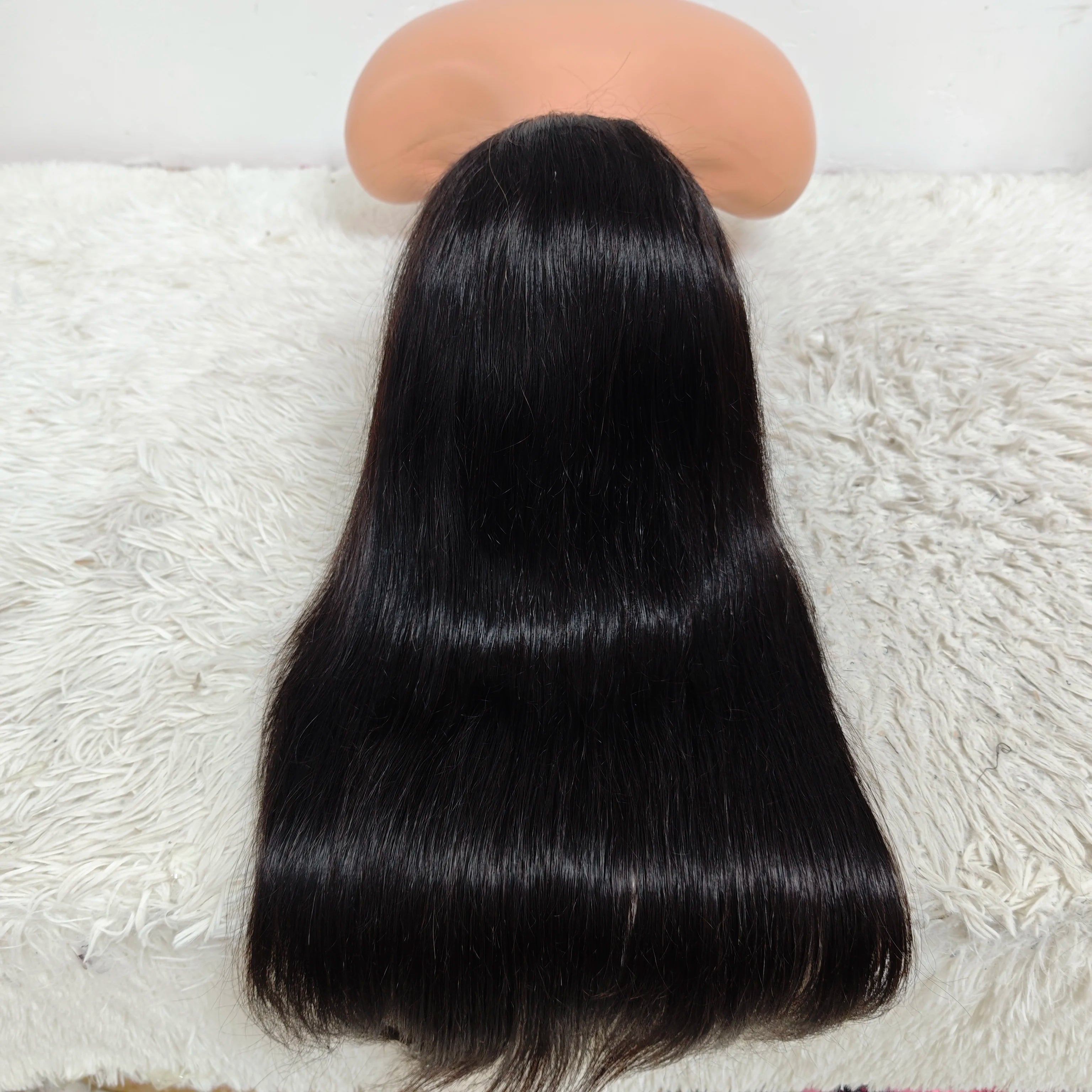 Promotion $78 Wholesale Virgin Brazilian Straight Human Hair Wig 13x4 Pre Plucked Lace Frontal Medium Transparent 250% Density