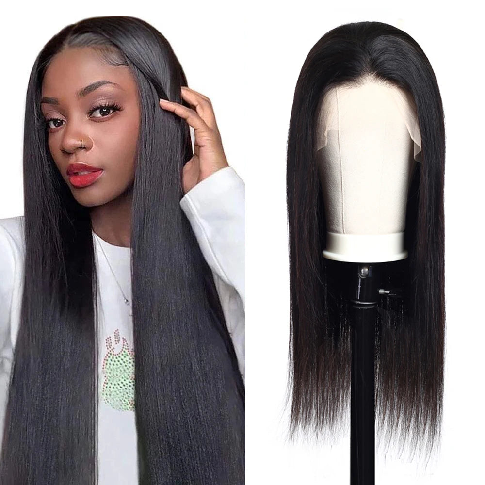 32 34 36 38 40 Inch Human Hair HD Transparent Lace Front Wigs for Women Pre-made Virgin Raw Indian Hair Lace Frontal Wigs