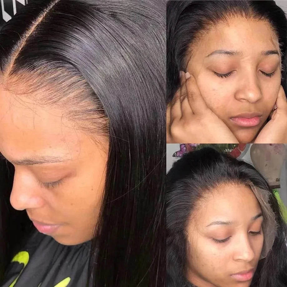 32 34 36 38 40 Inch Human Hair HD Transparent Lace Front Wigs for Women Pre-made Virgin Raw Indian Hair Lace Frontal Wigs