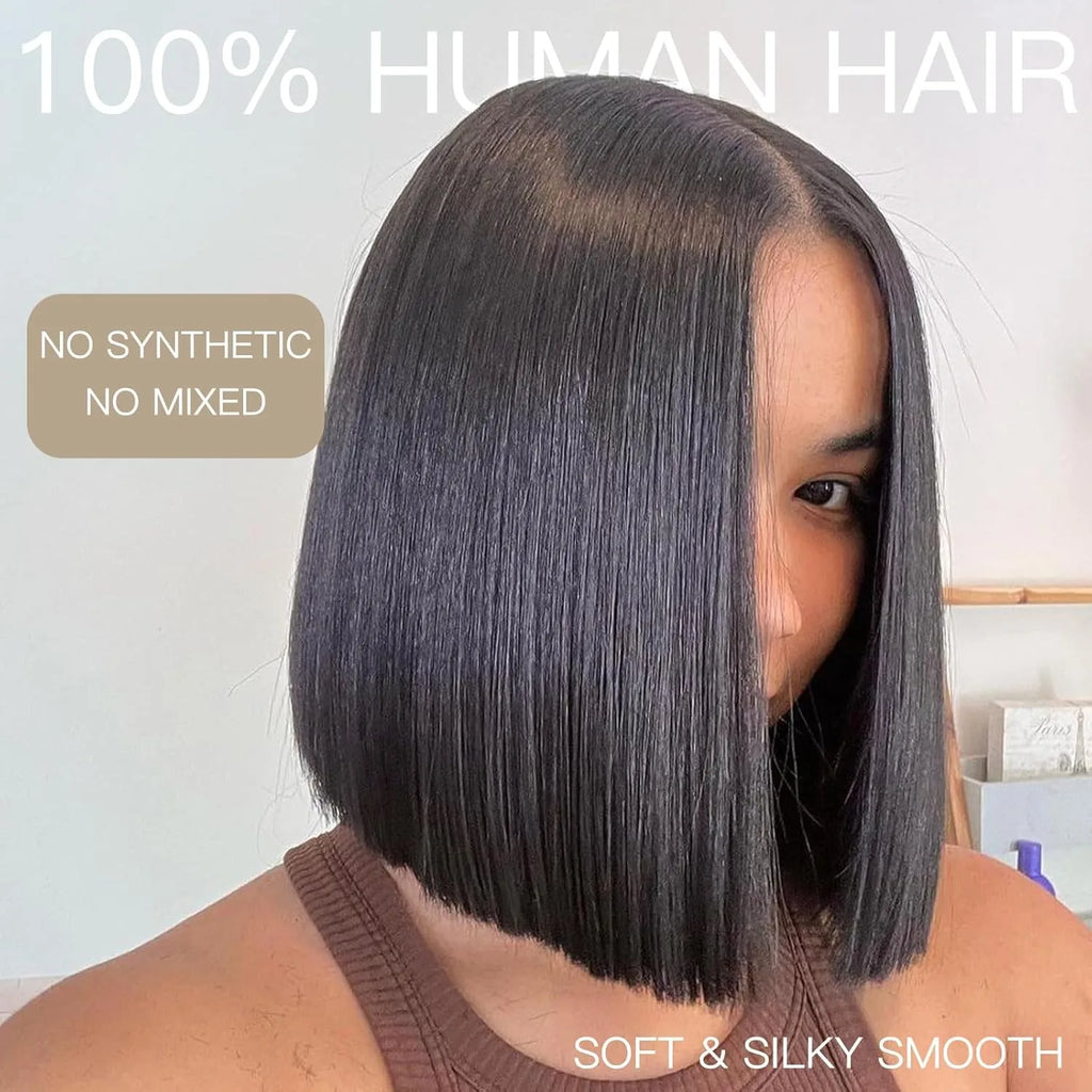 13x4 Straight Bob Wig Human Hair 100% Glueless Wear and Go HD Lace Wigs Human Hair Preplucked Short Human Hair Lace Frontal Wigs