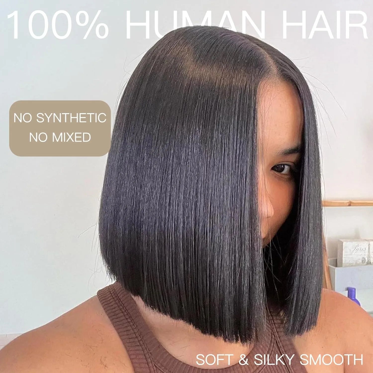 13x4 Straight Bob Wig Human Hair 100% Glueless Wear and Go HD Lace Wigs Human Hair Preplucked Short Human Hair Lace Frontal Wigs