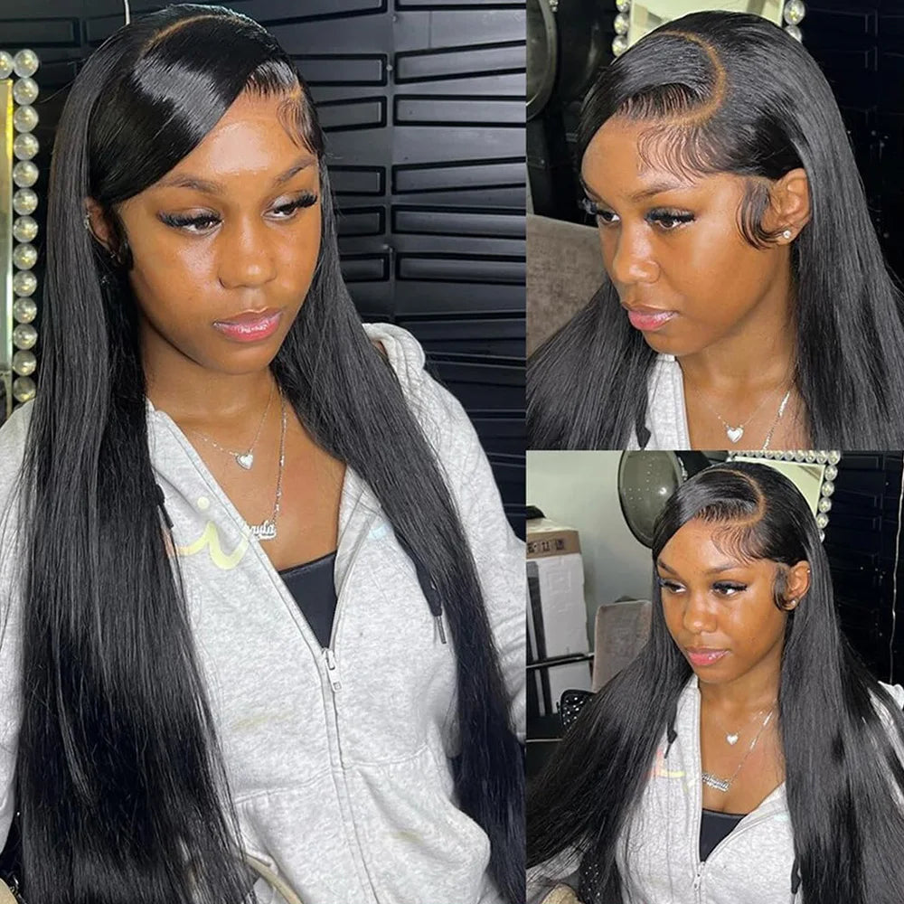 360 Full HD Lace Closure Frontal Wig Bone Straight 40 Inch 13x6 Transparent Lace Front Human Remy Hair Brazilian Wigs for Women
