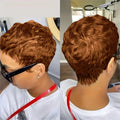 Pixie Cut Wig for Women Short Wavy Brazilian Remy Human Hair 150% Density Full Machine Made Perfect for Daily Wear