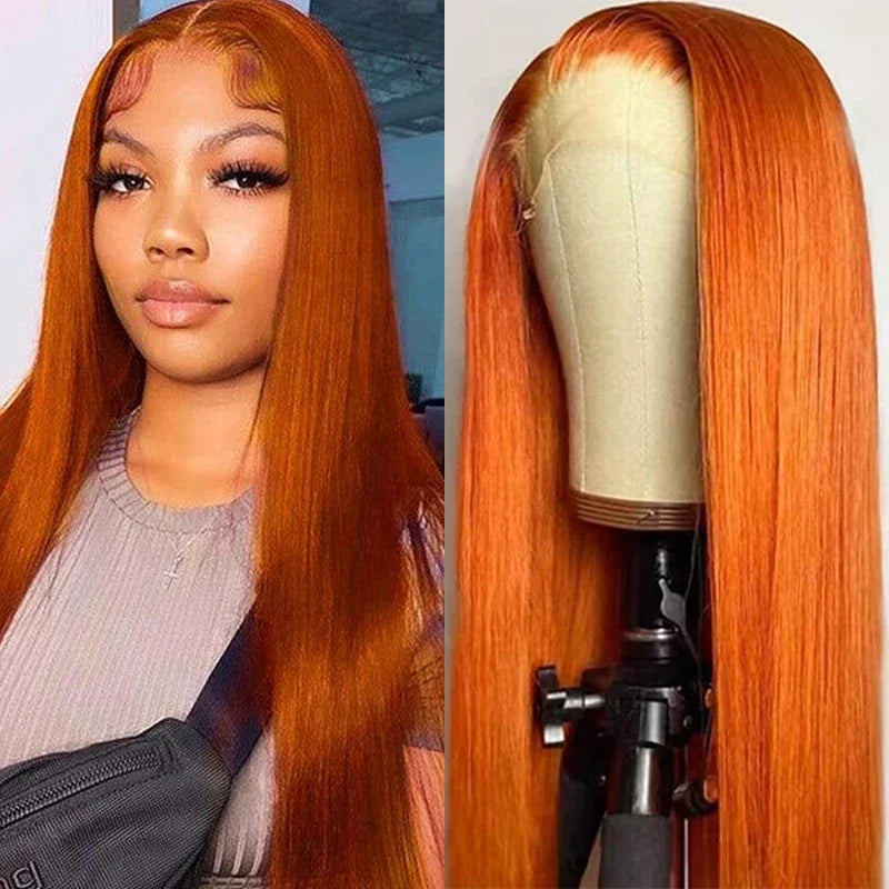 Colored Straight Human Hair Wigs 13x4 HD Lace Frontal Wigs Natural Color Lace Front Human Hair Wigs For Woman on Clearance Sale for Women ready to wear On Clearance Sale Pre Plucked Wig Party work daily life