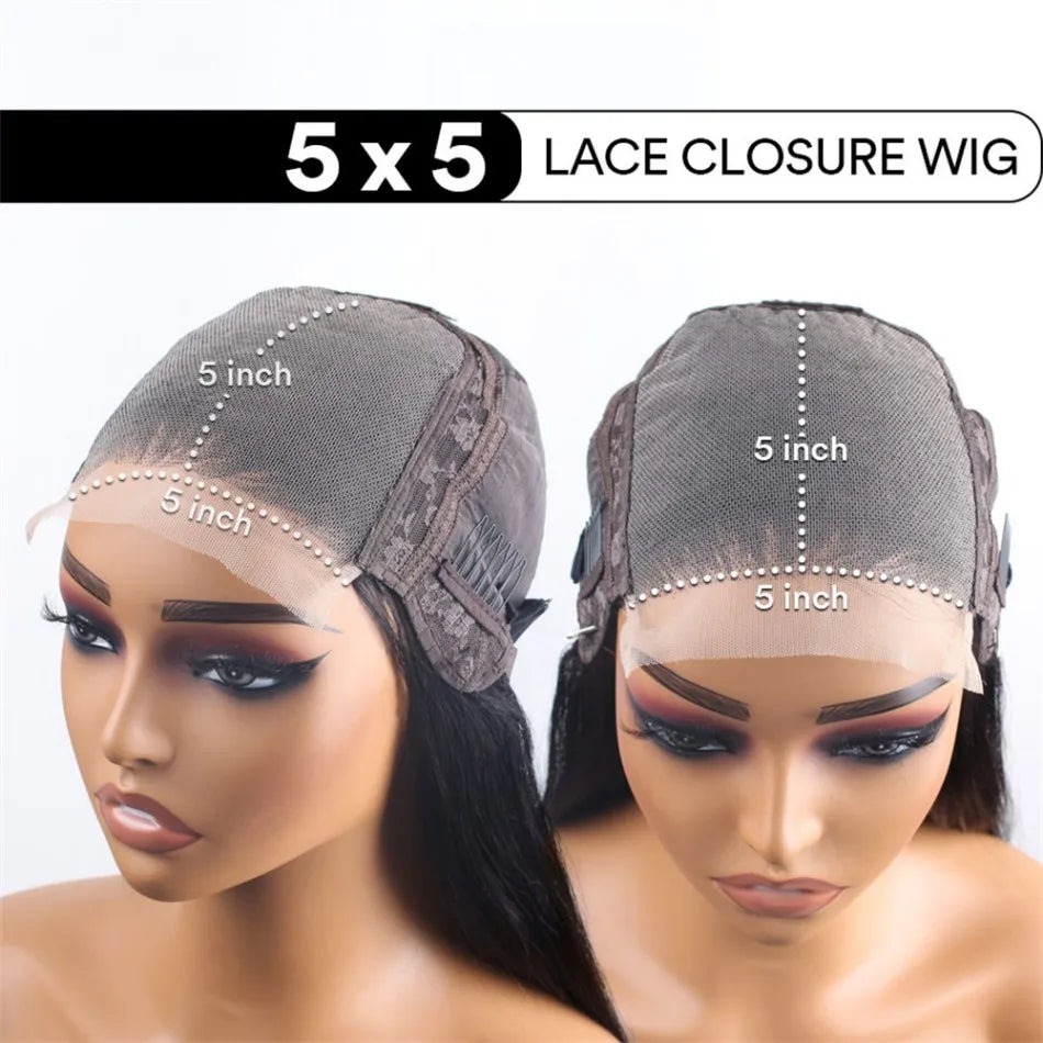 Straight Short Bob 13x6 HD Lace Front Human Hair Wigs Glueless Wigs 220 Density Pre Plucked Brazilian For Women 5x5 HD Lace Wig